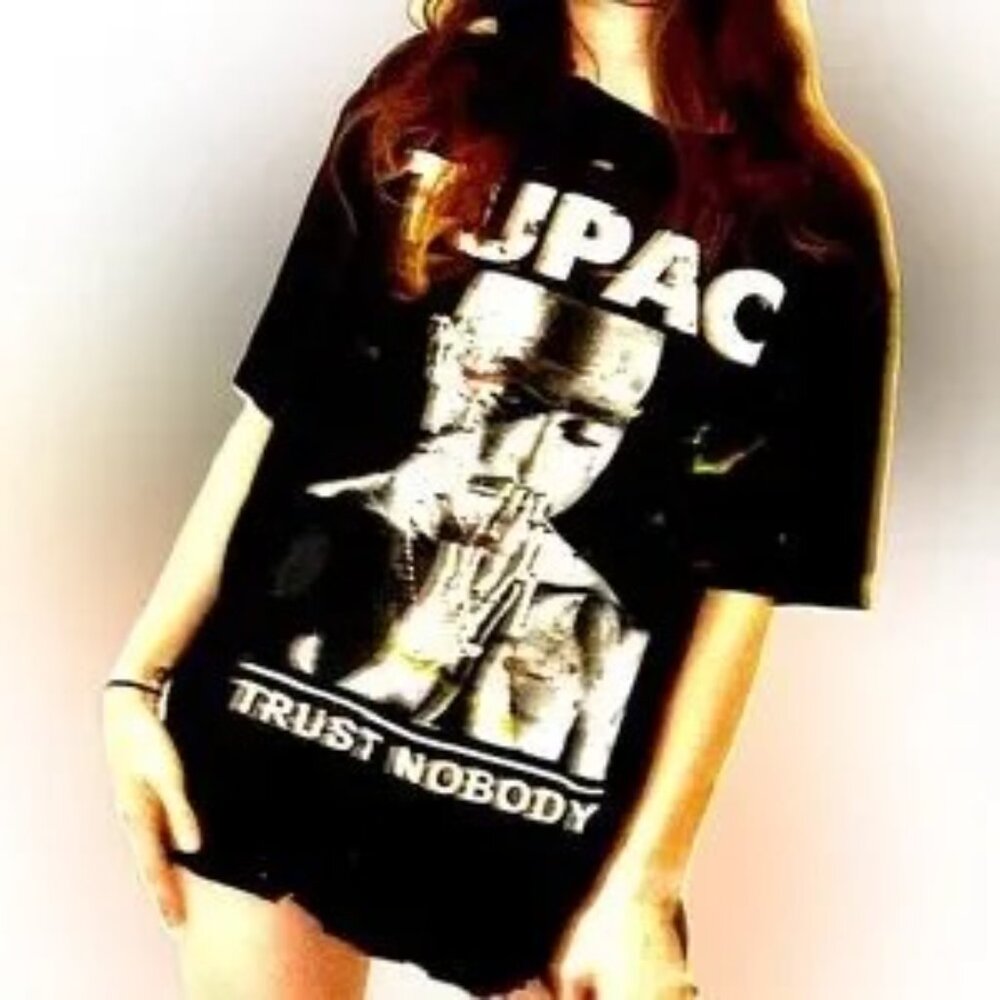 A vintage "Trust Nobody" tour tee from 2Pac (Tupac Shakur), XL MINI DRESS CUTE - Picture 6 of 12